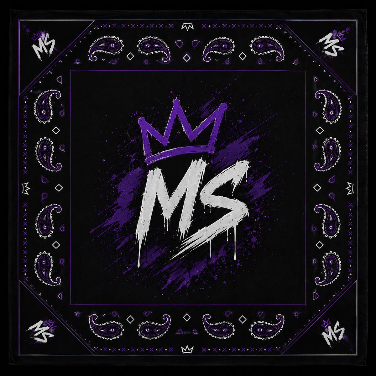 Bandana — crown and MS splatter design
